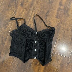Black Lace Bustier Top